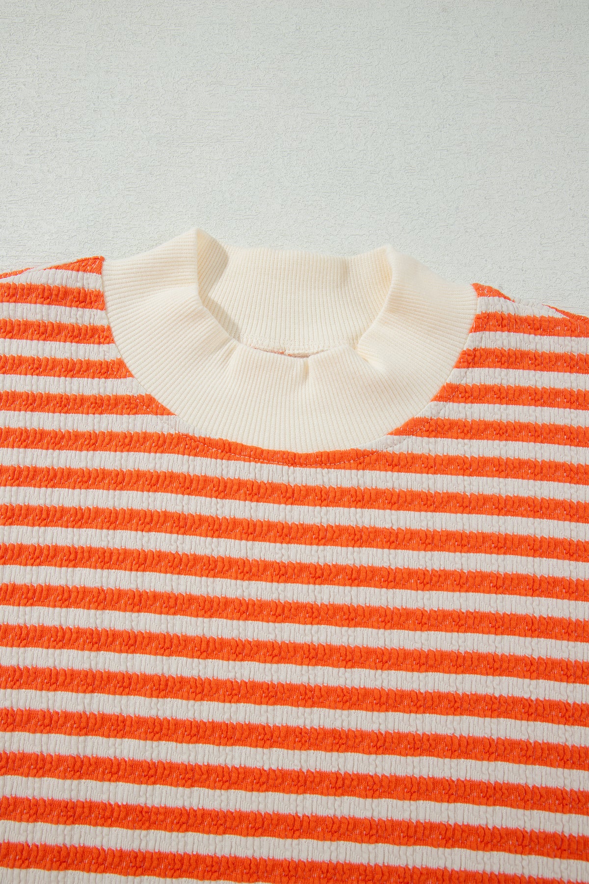Sunset Stripes orange and cream textured oversized pullover