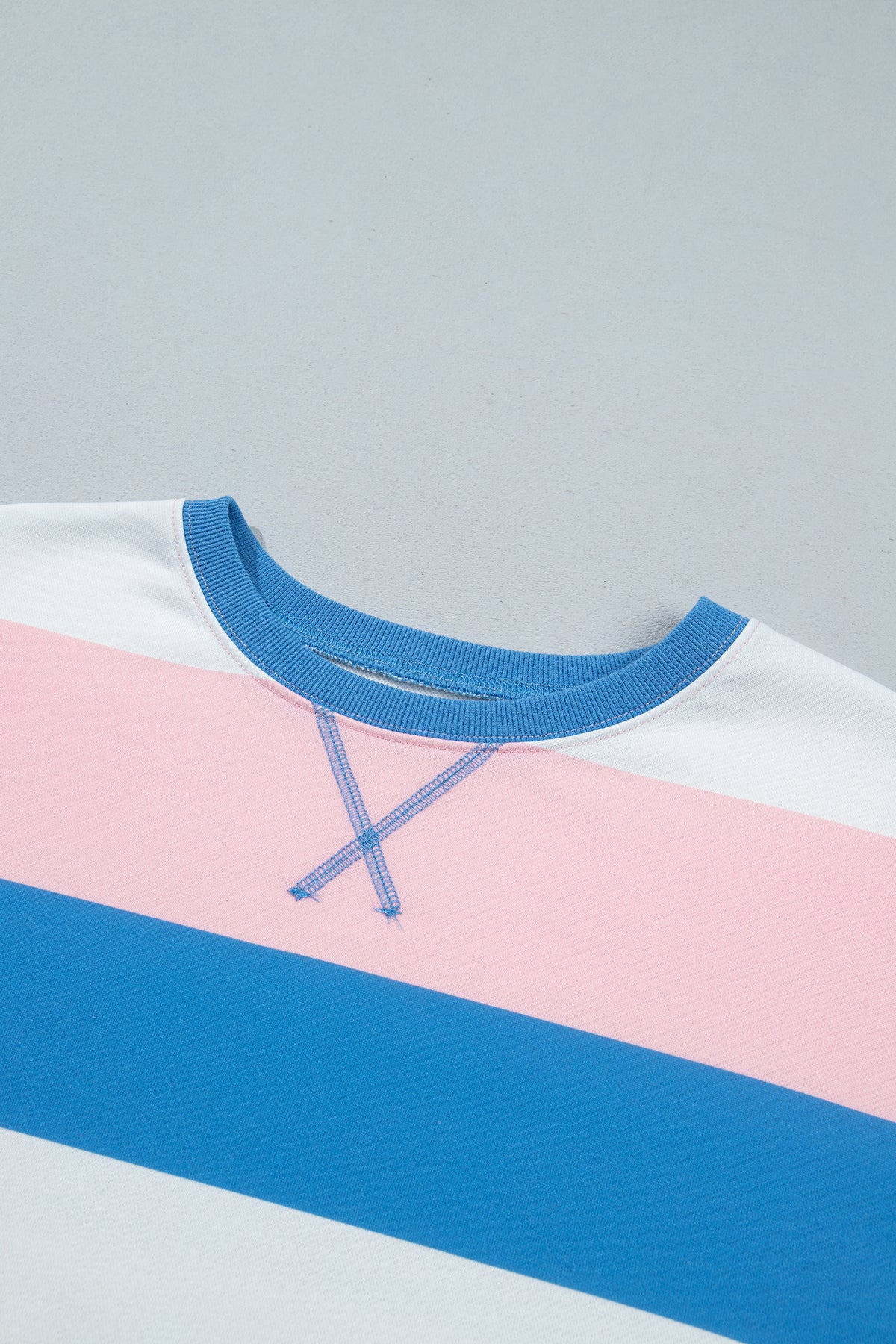 Pretty in Pastels oversized striped color block sweatshirt