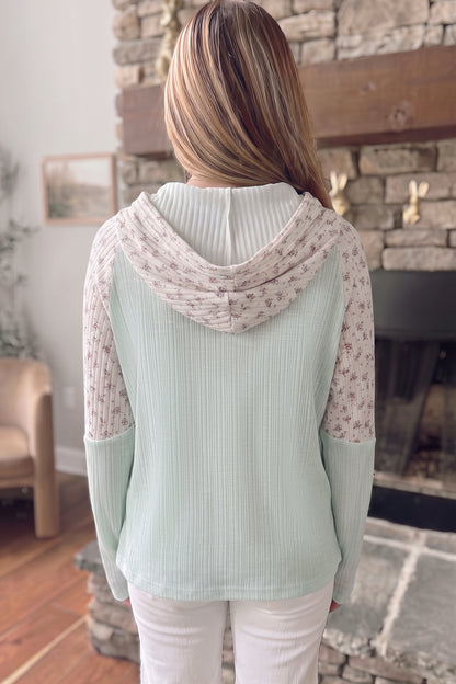 Sweet Meadow floral patchwork lace hoodie top