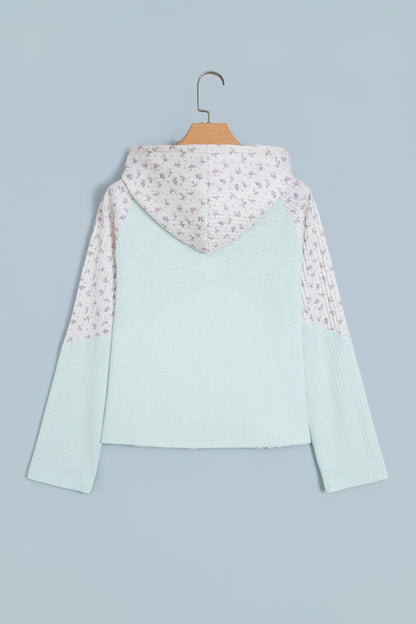 Sweet Meadow floral patchwork lace hoodie top