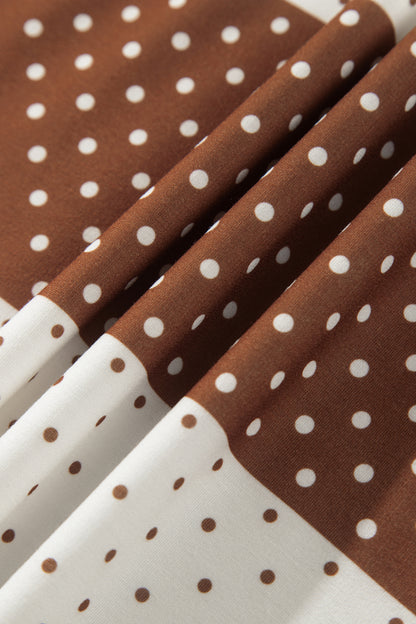 Coffee Date polka dot colorblock pullover