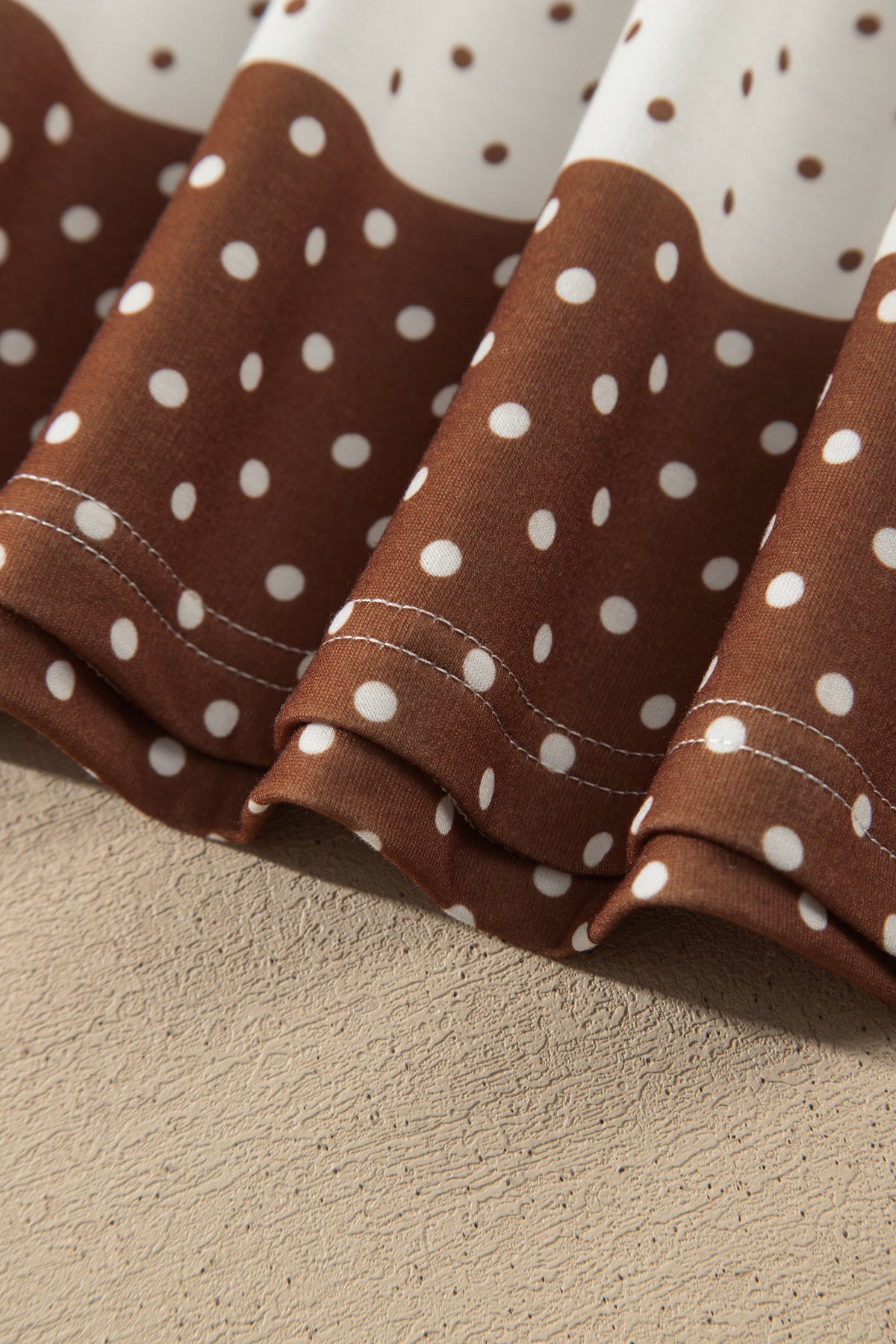 Coffee Date polka dot colorblock pullover