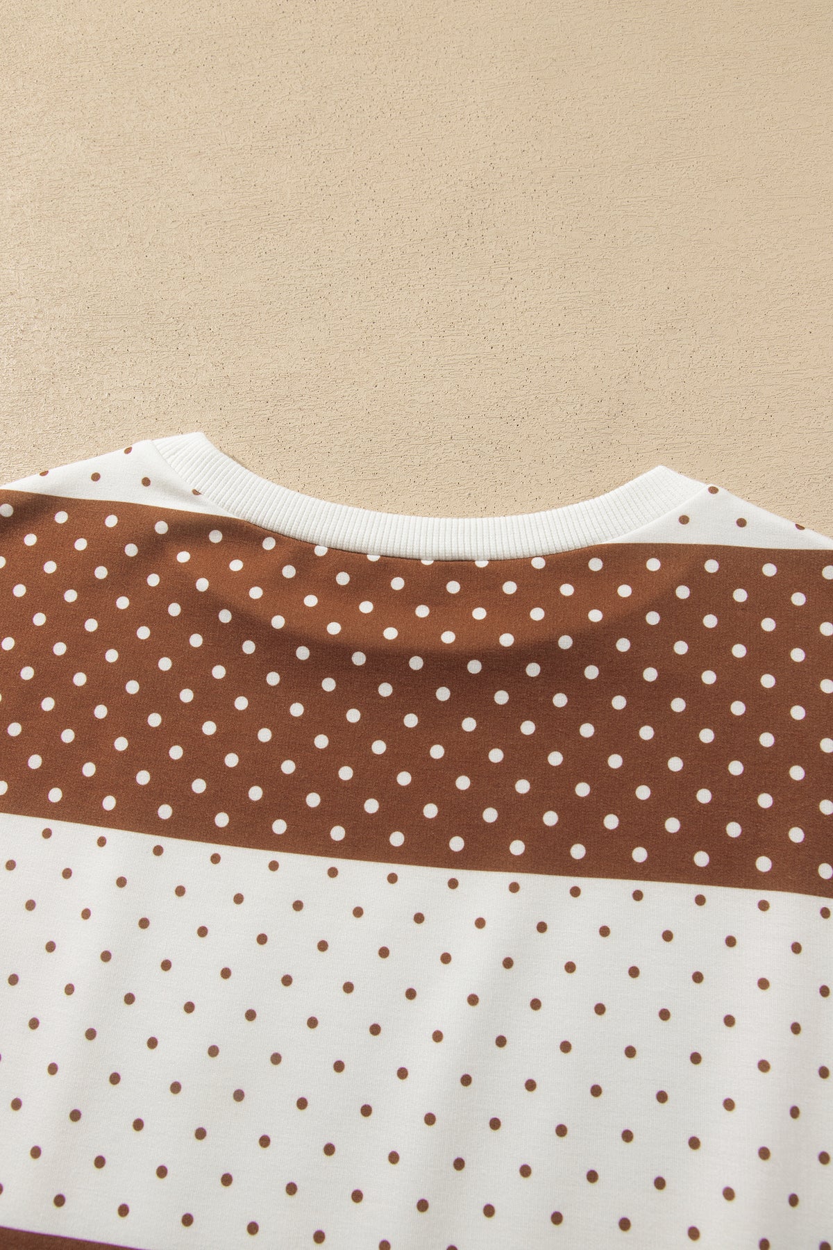 Coffee Date polka dot colorblock pullover
