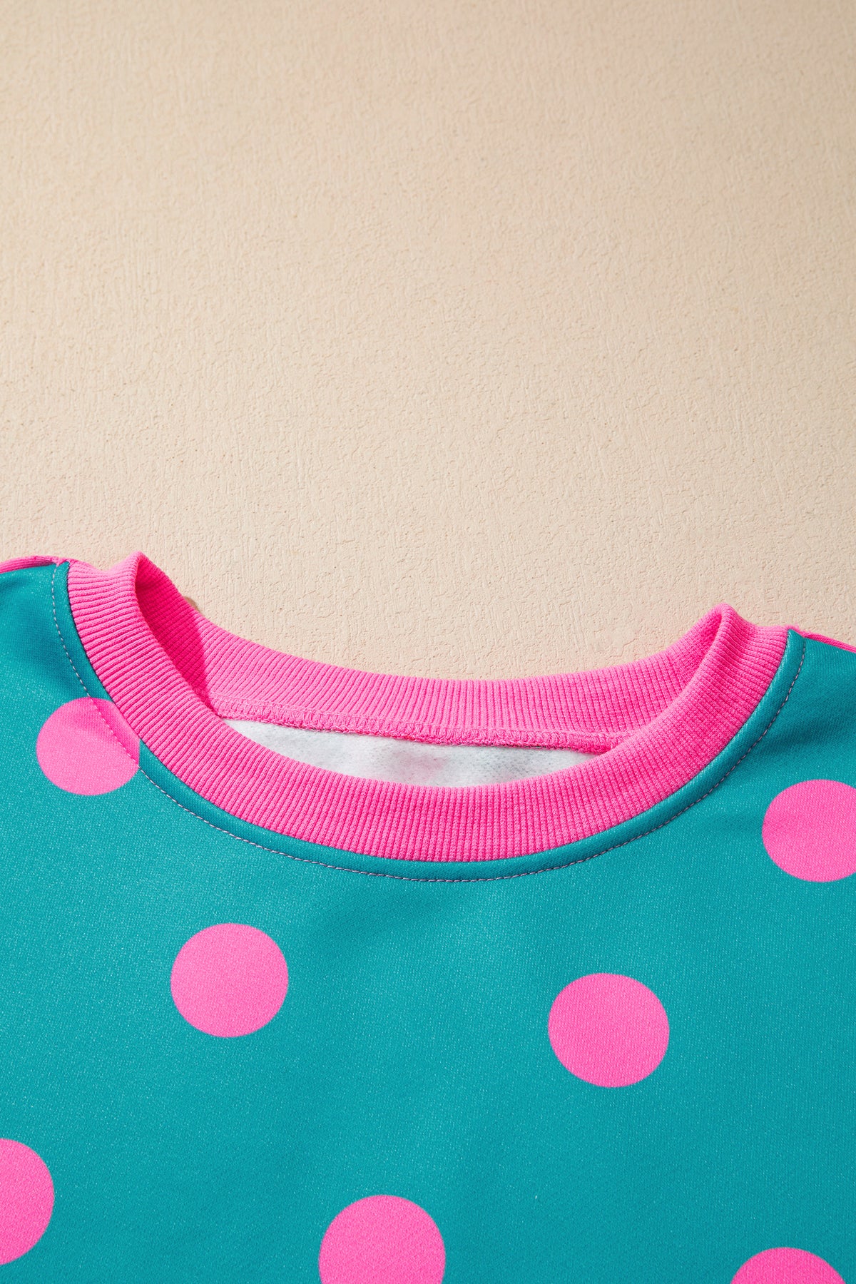 Poppy Dot teal and pink colorblock pullover