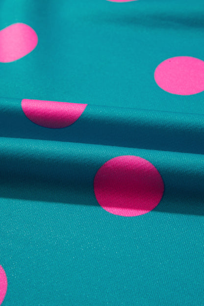 Poppy Dot teal and pink colorblock pullover