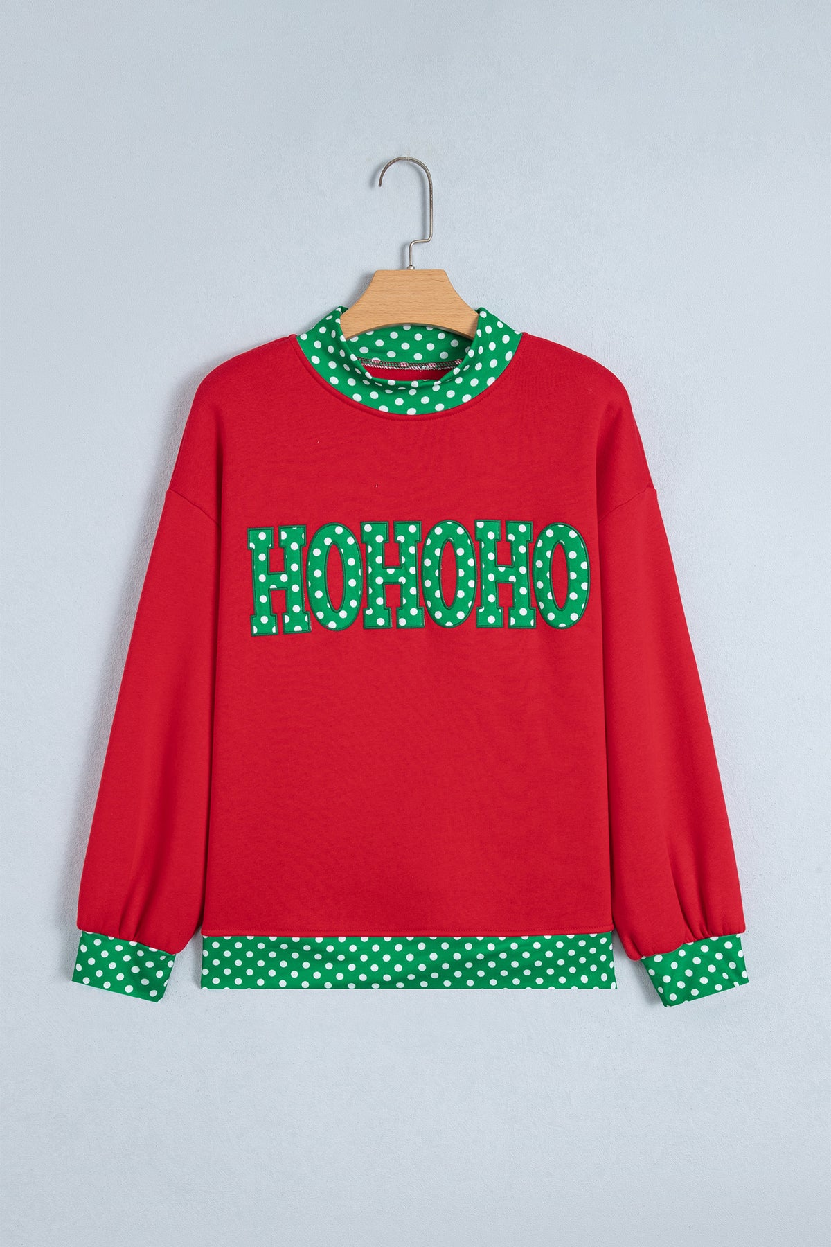 Ho Ho Ho Christmas polka dot oversized pullover