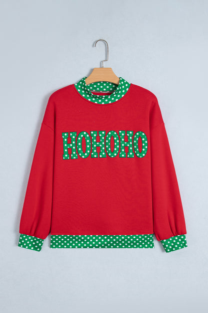 Ho Ho Ho Christmas polka dot oversized pullover