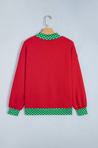 Ho Ho Ho Christmas polka dot oversized pullover