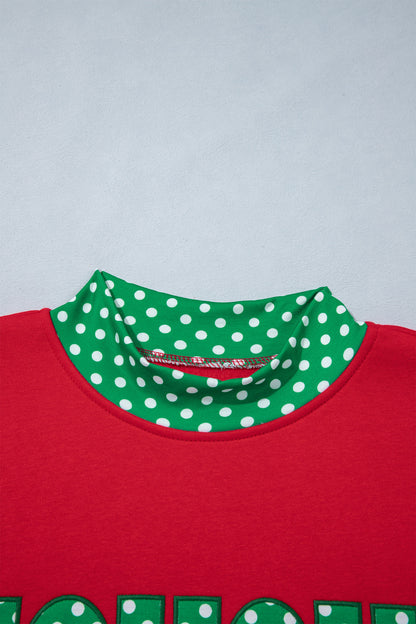 Ho Ho Ho Christmas polka dot oversized pullover