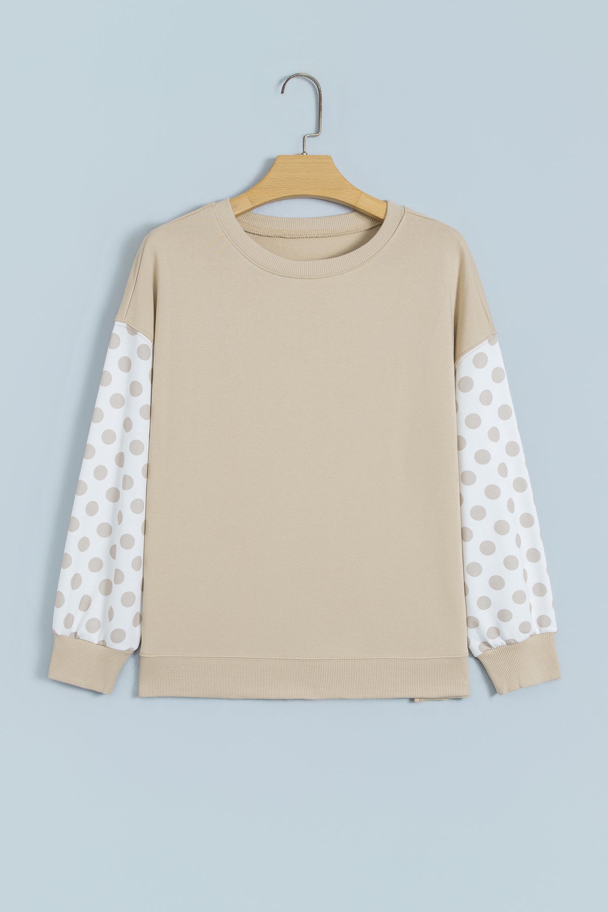 Simply Sweet polka dot sleeve oversized pullover