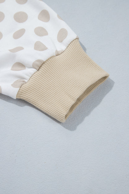 Simply Sweet polka dot sleeve oversized pullover