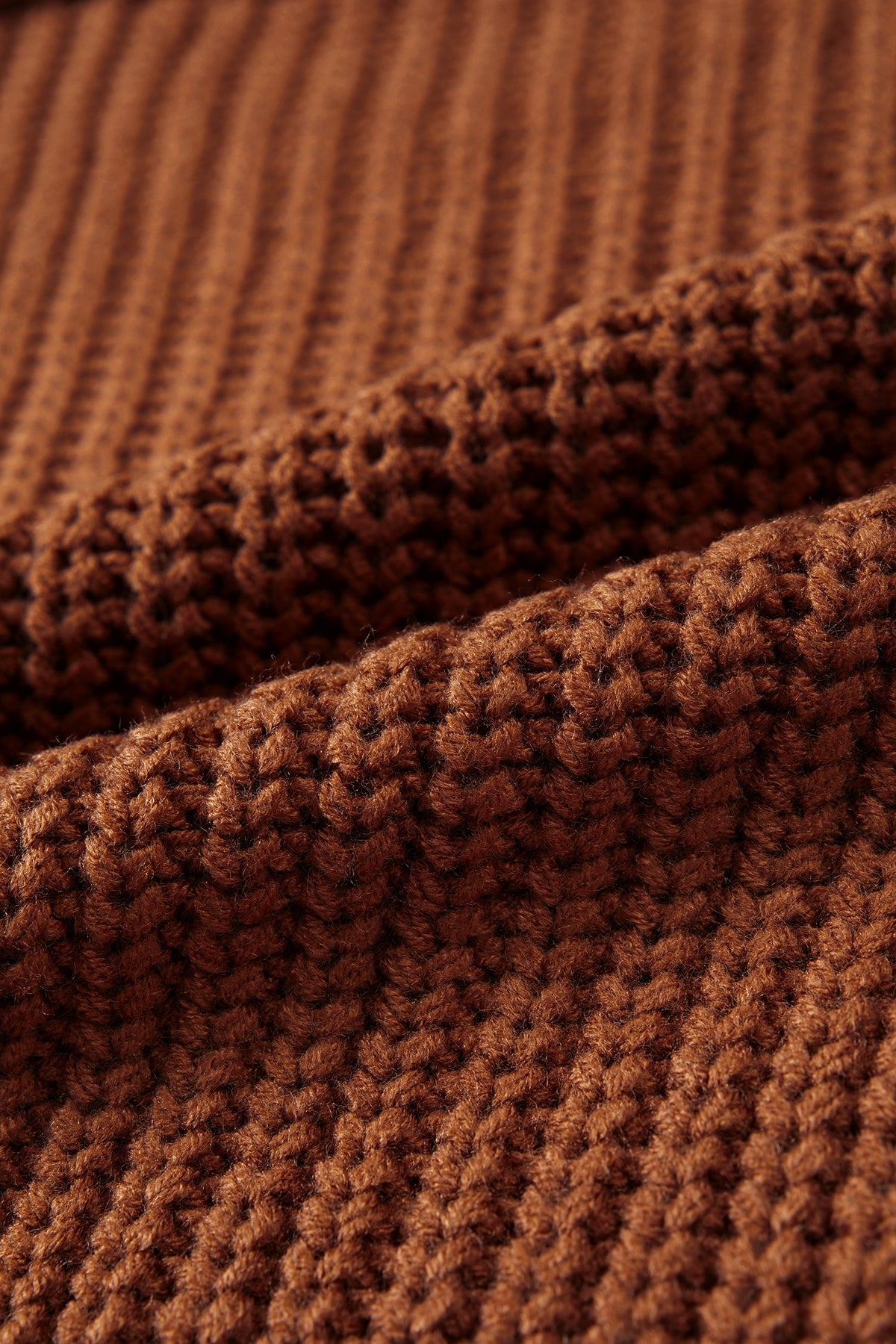 Rustic Charm chocolate brown cable knit sweater
