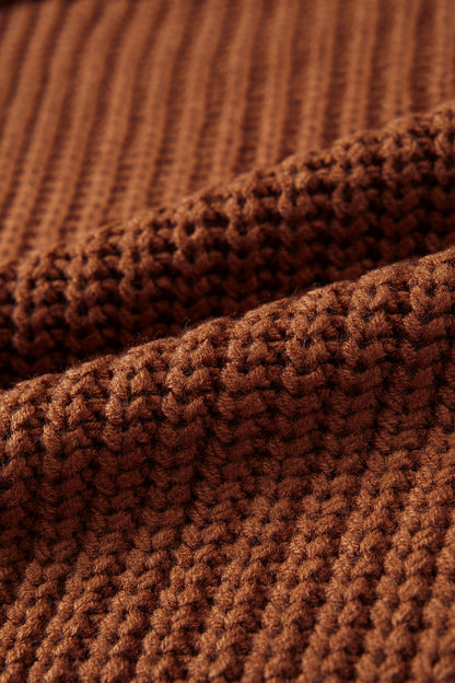Rustic Charm chocolate brown cable knit sweater