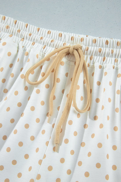 Cozy in Neutrals polka dot two-piece lounge set