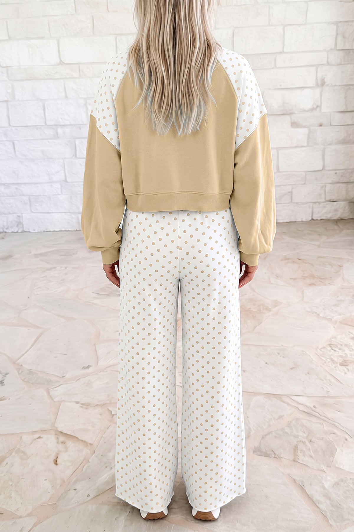 Chic and Cozy striped ruffle two-piece lounge set