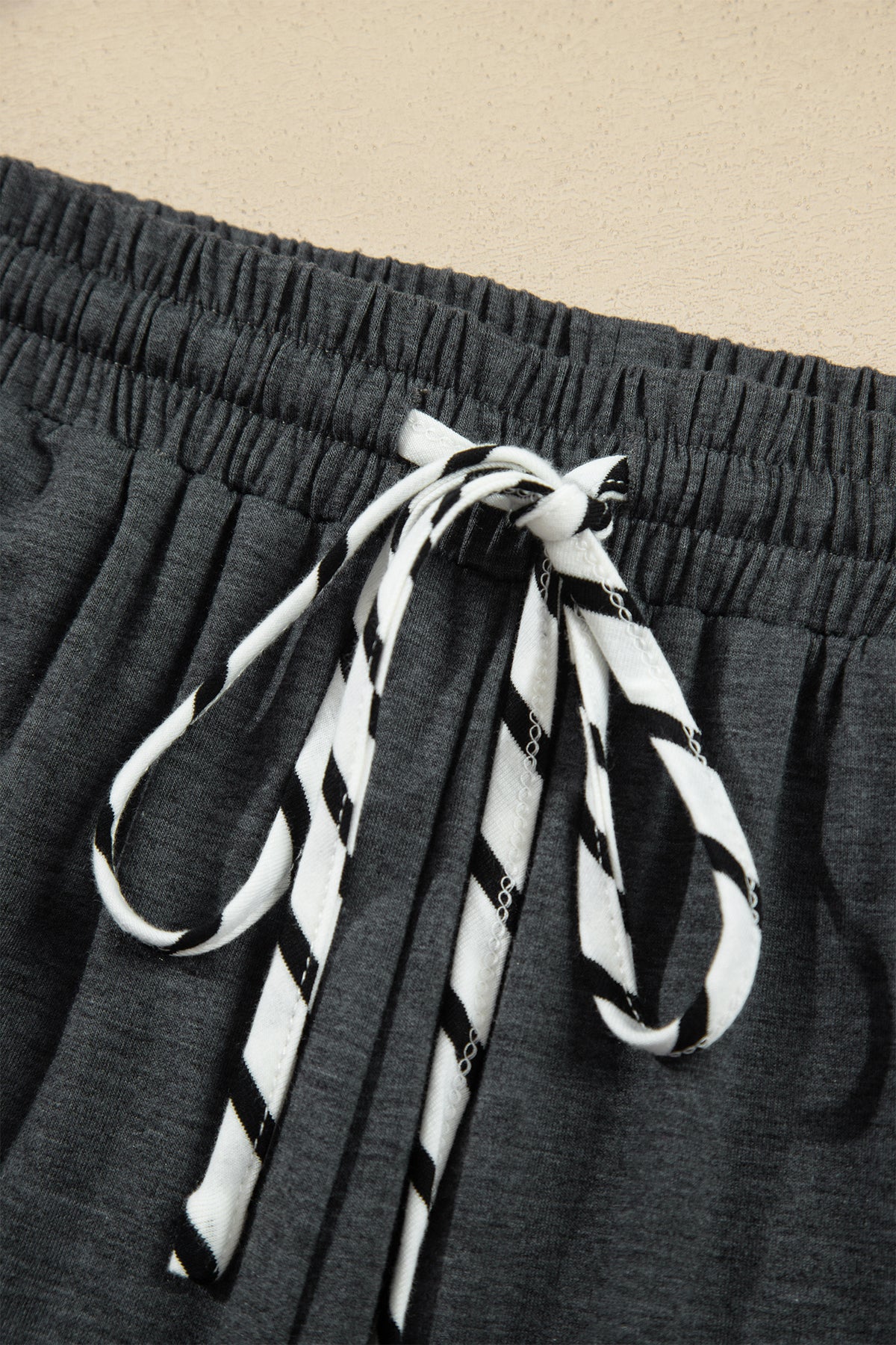 Chic and Cozy striped ruffle two-piece lounge set