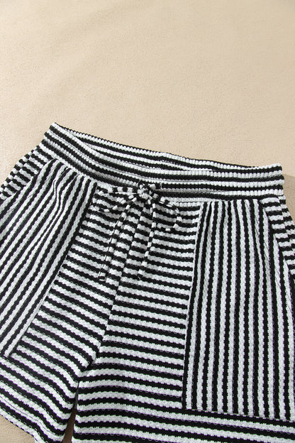 Simply Striped black and white two-piece lounge set