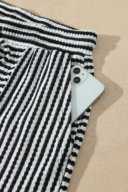 Simply Striped black and white two-piece lounge set