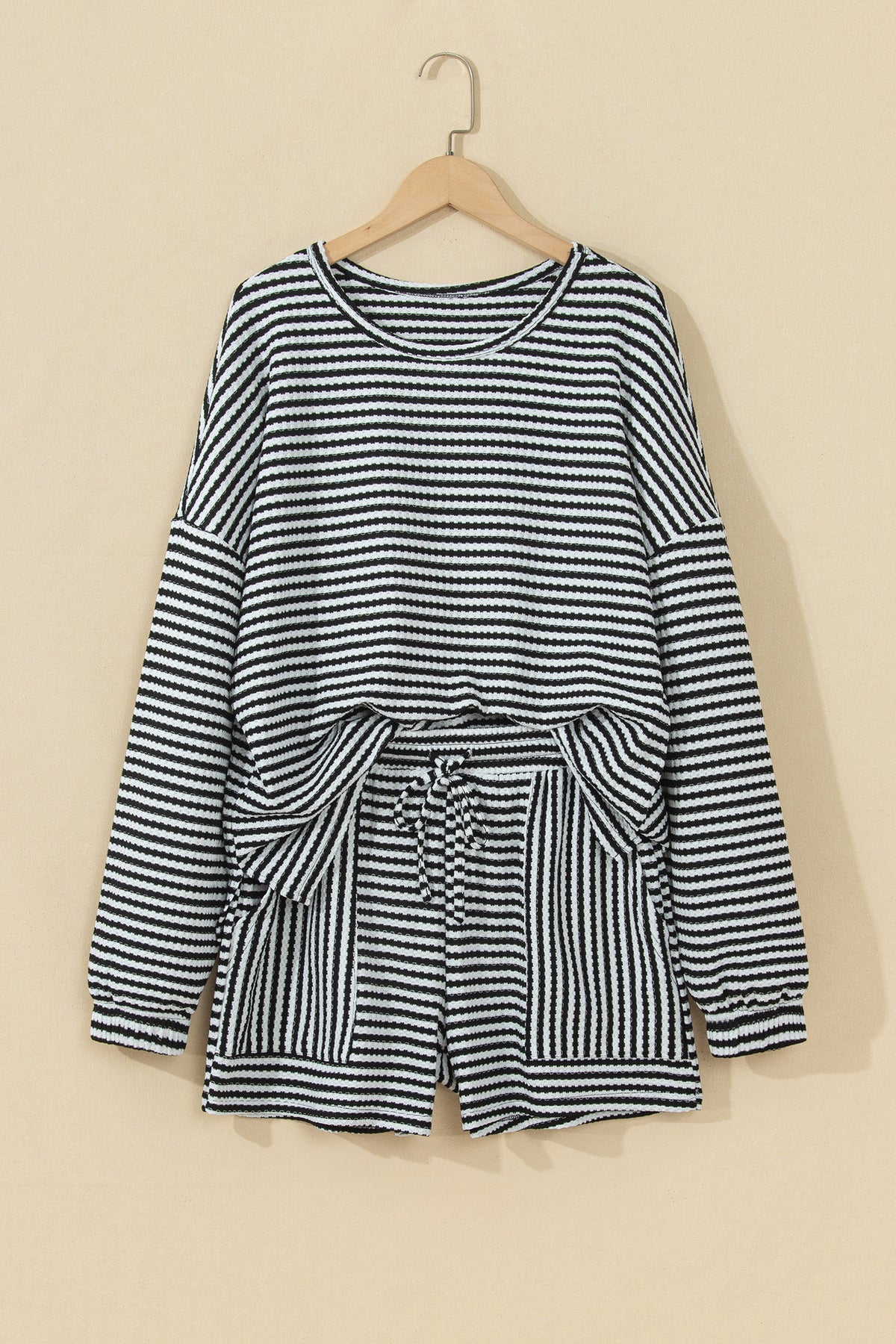 Simply Striped black and white two-piece lounge set