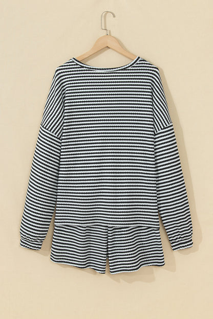 Simply Striped black and white two-piece lounge set