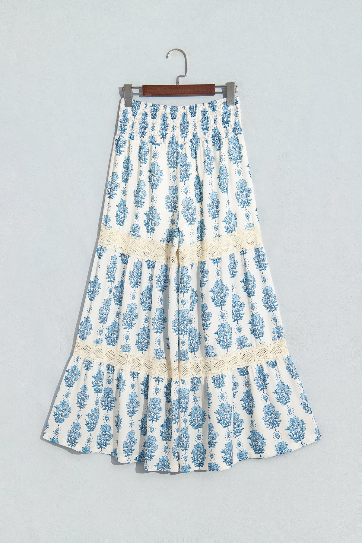 Blue Belle floral lace wide leg pants