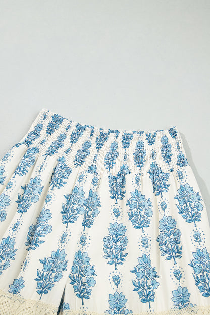 Blue Belle floral lace wide leg pants