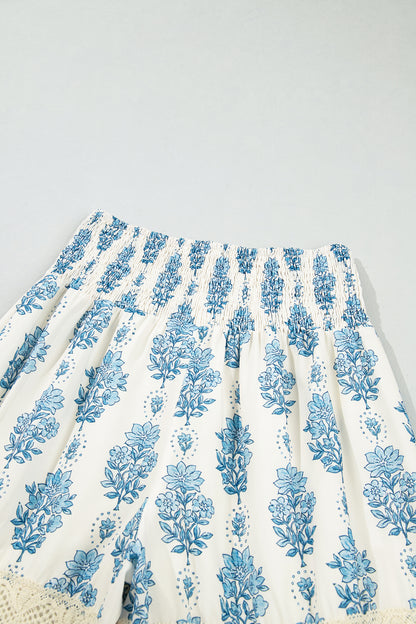Blue Belle floral lace wide leg pants
