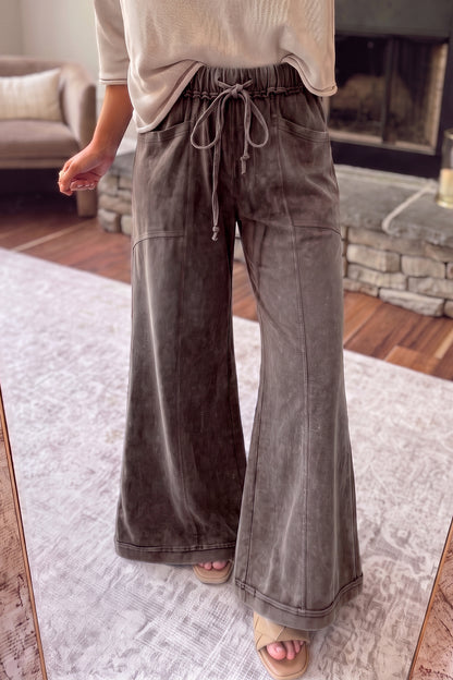 The Easygoing washed wide leg pants