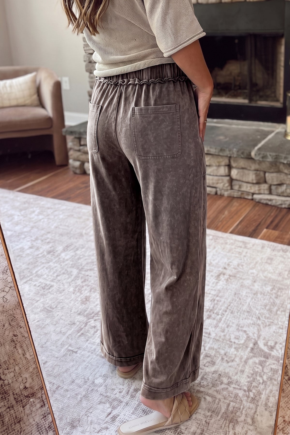 The Easygoing washed wide leg pants