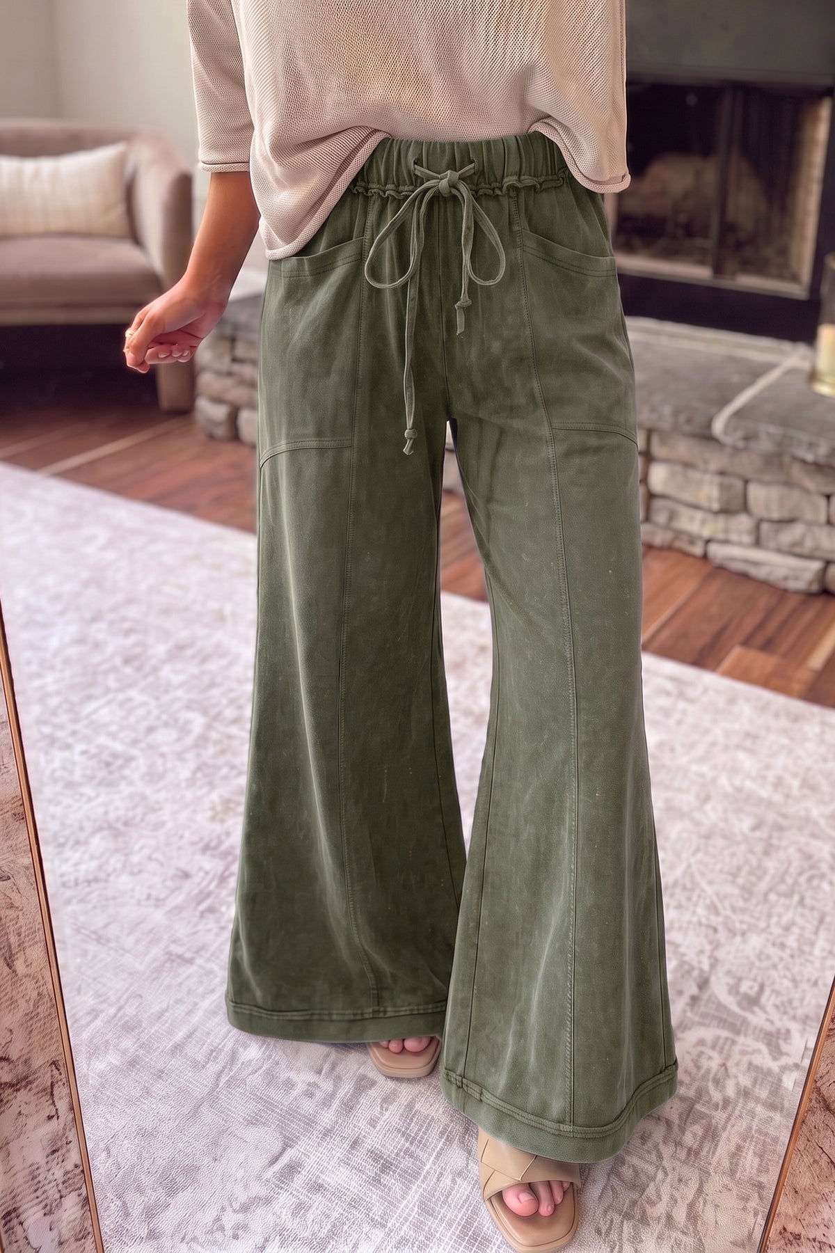 The Easygoing washed wide leg pants