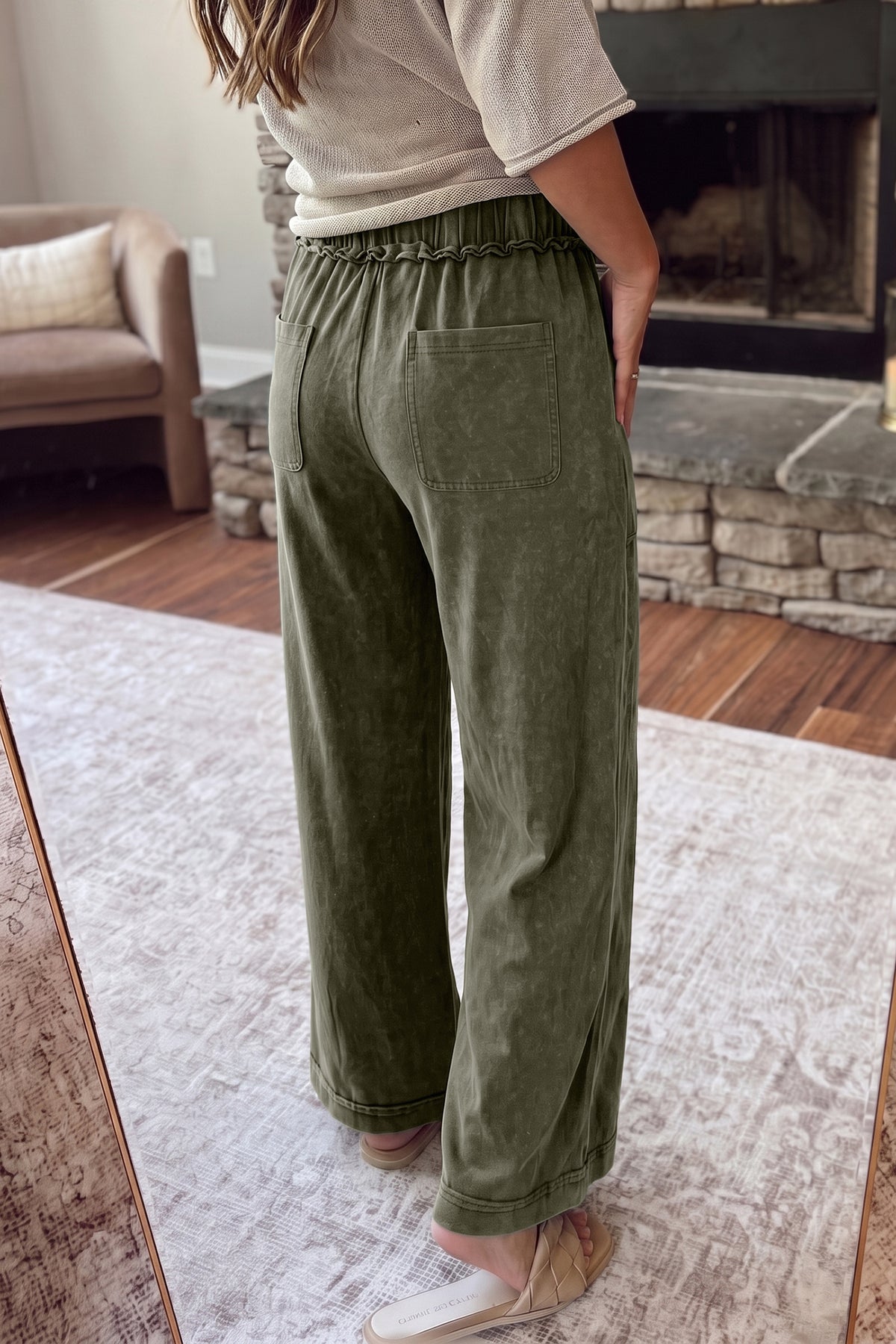 The Easygoing washed wide leg pants