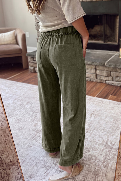 The Easygoing washed wide leg pants