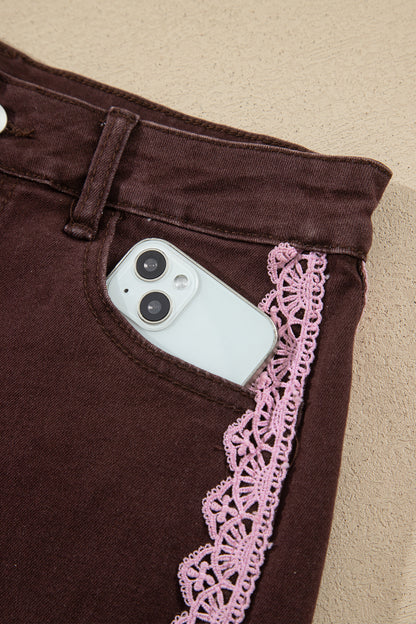 Pretty in Lace wide leg denim jeans