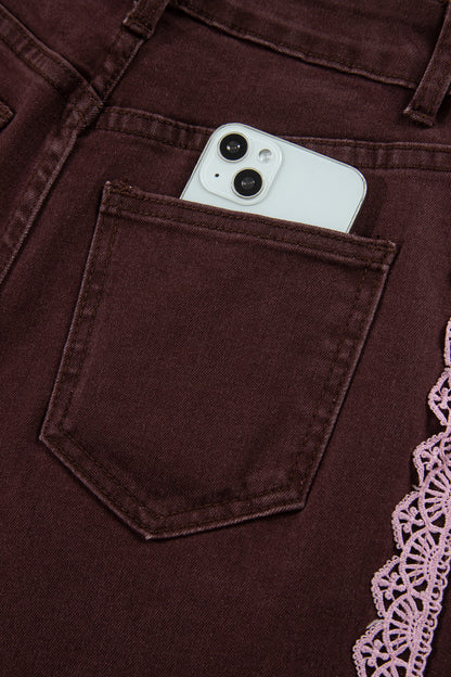Pretty in Lace wide leg denim jeans