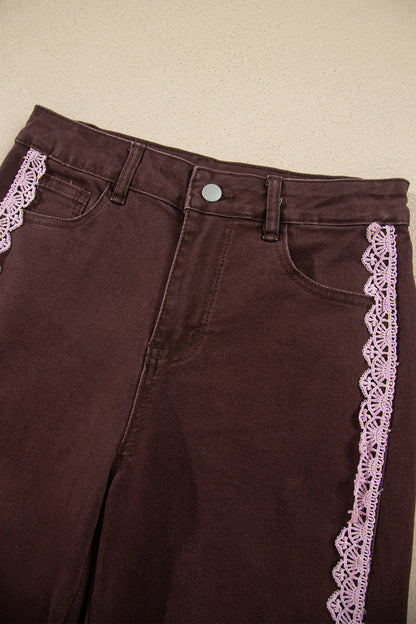 Pretty in Lace wide leg denim jeans