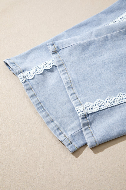 Pretty in Lace wide leg denim jeans