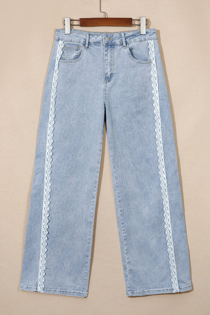 Pretty in Lace wide leg denim jeans