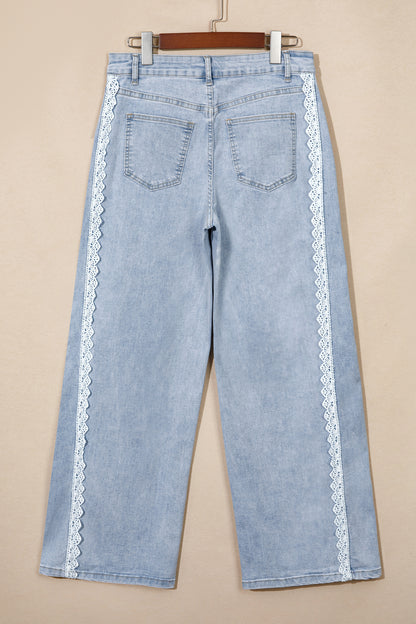 Pretty in Lace wide leg denim jeans
