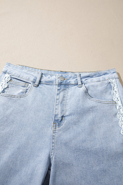 Pretty in Lace wide leg denim jeans