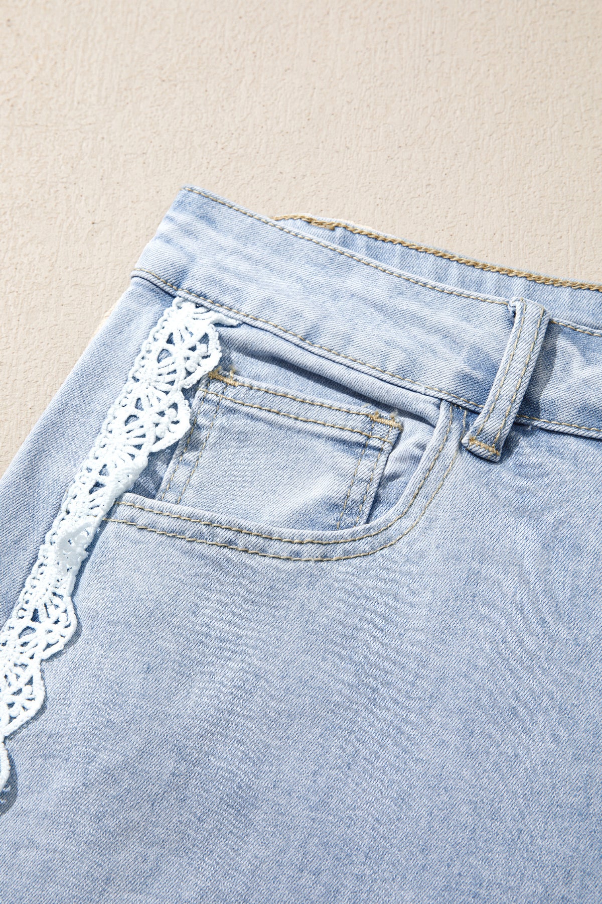 Pretty in Lace wide leg denim jeans