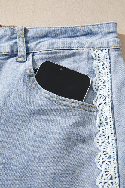 Pretty in Lace wide leg denim jeans