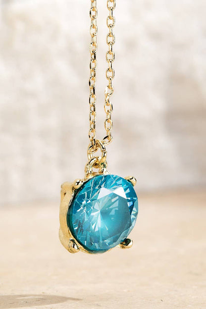 Cubic Zirconia Pendant Short Necklace