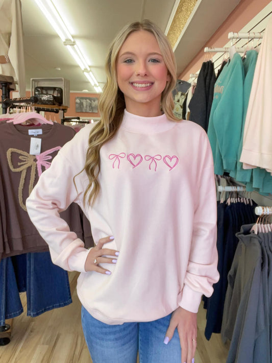 Sweetheart Bows Mockneck