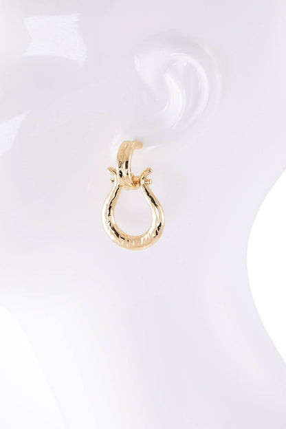 Gold Horseshoe Drop Earrings