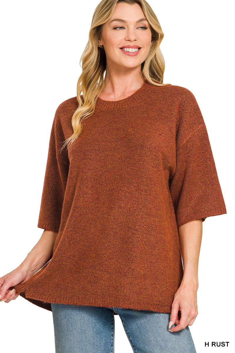 The Effortless Oversized Short-Sleeve Sweater