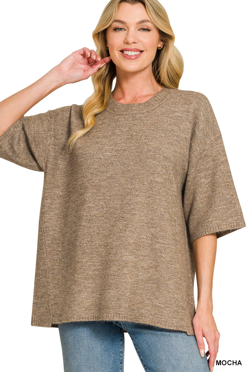 The Effortless Oversized Short-Sleeve Sweater