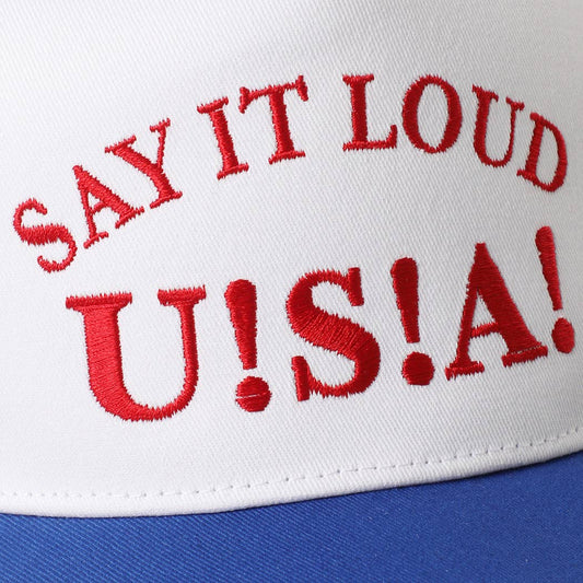 SAY IT LOUD U!S!A! Embroidered Star Brim Trucker Hat
