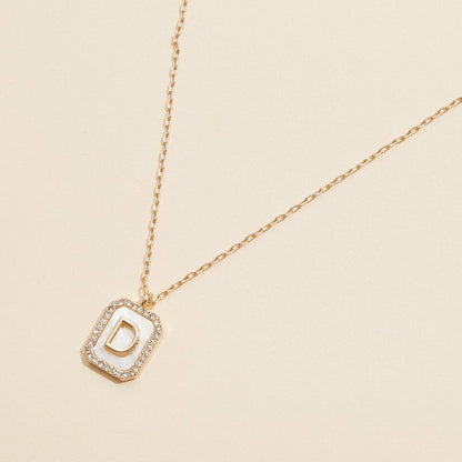Initial Shell Charm Short Necklace