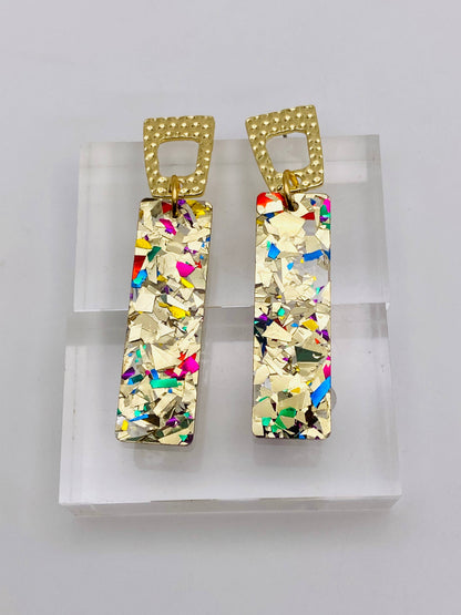 Confetti Glam Dangle Sticks Earrings