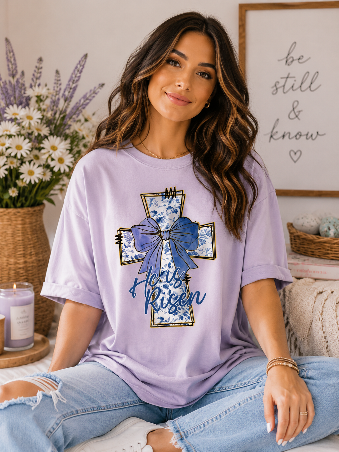 He Is Rising (Blue Chinoiserie)